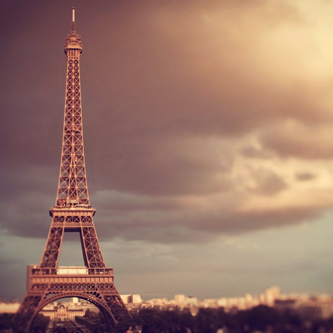Eiffel Tower at Sunset, Fine Art Paris Photograph, France, Romantic, Autumn Colors, Travel Photography - City Of Light