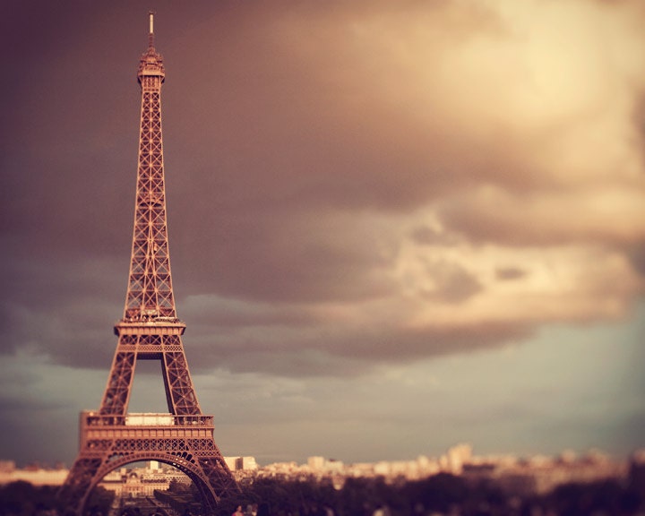 Eiffel Tower at Sunset, Fine Art Paris Photograph, France, Romantic, Autumn Colors, Travel Photography - City Of Light