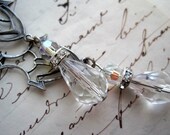Sale fench antique earrings rhinestone shabby assemblage jewelry by jennifer valentine on Etsy  gift box