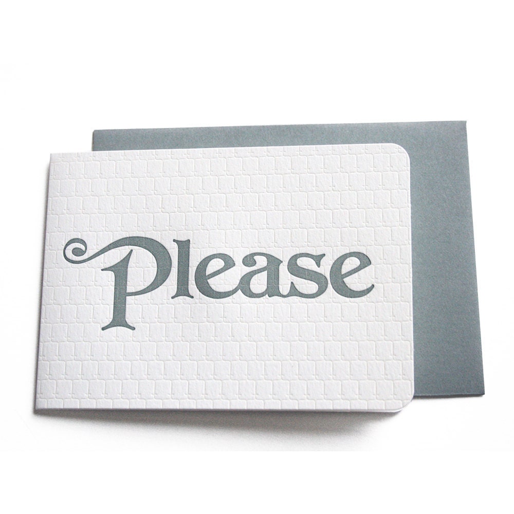 PLEASE / SERIOUSLY Letterpress Notecards 6pk