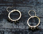 open circle with 5 pyrite beads earrings.