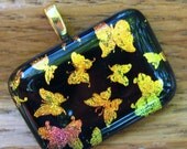 Dichroic Fused Glass Jewelry Pendant -Butterfly Romance