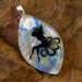 Fused Glass Jewelry, White Fairy Dichroic Fused Glass Pendant - Fairy on a Flower
