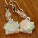 Fused Glass Earrings, Dichroic Fused Glass Drop Earrings - Wedding Earrings