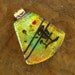 Kanji Symbol Dichroic Fused  Pendant, Fused Glass Pendant - Luck