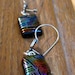 Fused Glass Earrings, Dichroic Fused Glass - Black Tuxedo