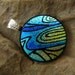 Dichroic Fused Glass Zentangle Pendant, Hand Etched Fused Glass - Cool Southwest