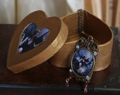 The Night Keeper - Gorgeus Dark Framed Art Necklace With Trinket Box