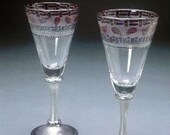 Glass Decor Celebration Wine Goblets handpainted fused glass