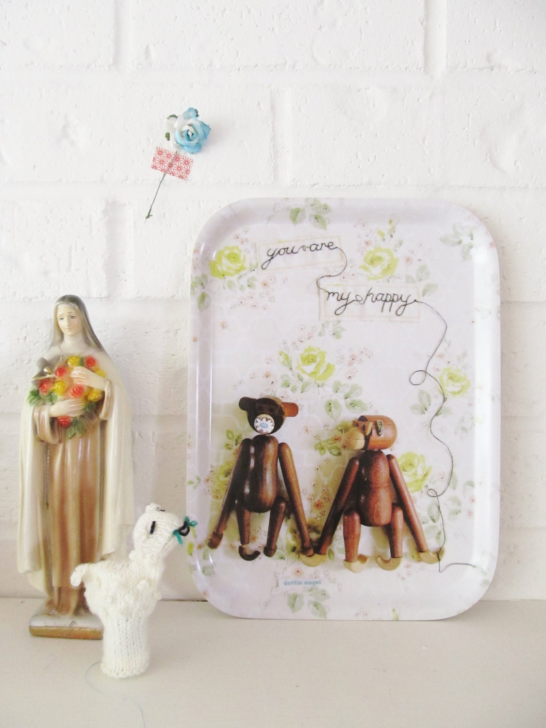 a 'you are my happy' monkey tray...