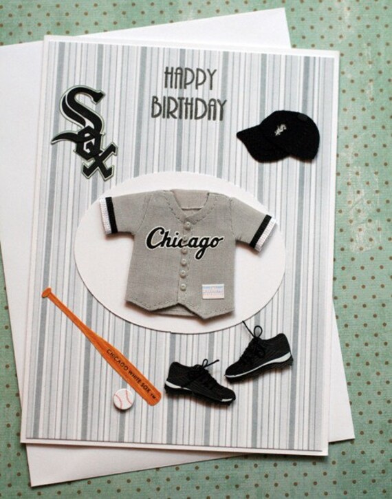 Chicago White Sox Birthday Greeting Card by oldladybern on Etsy