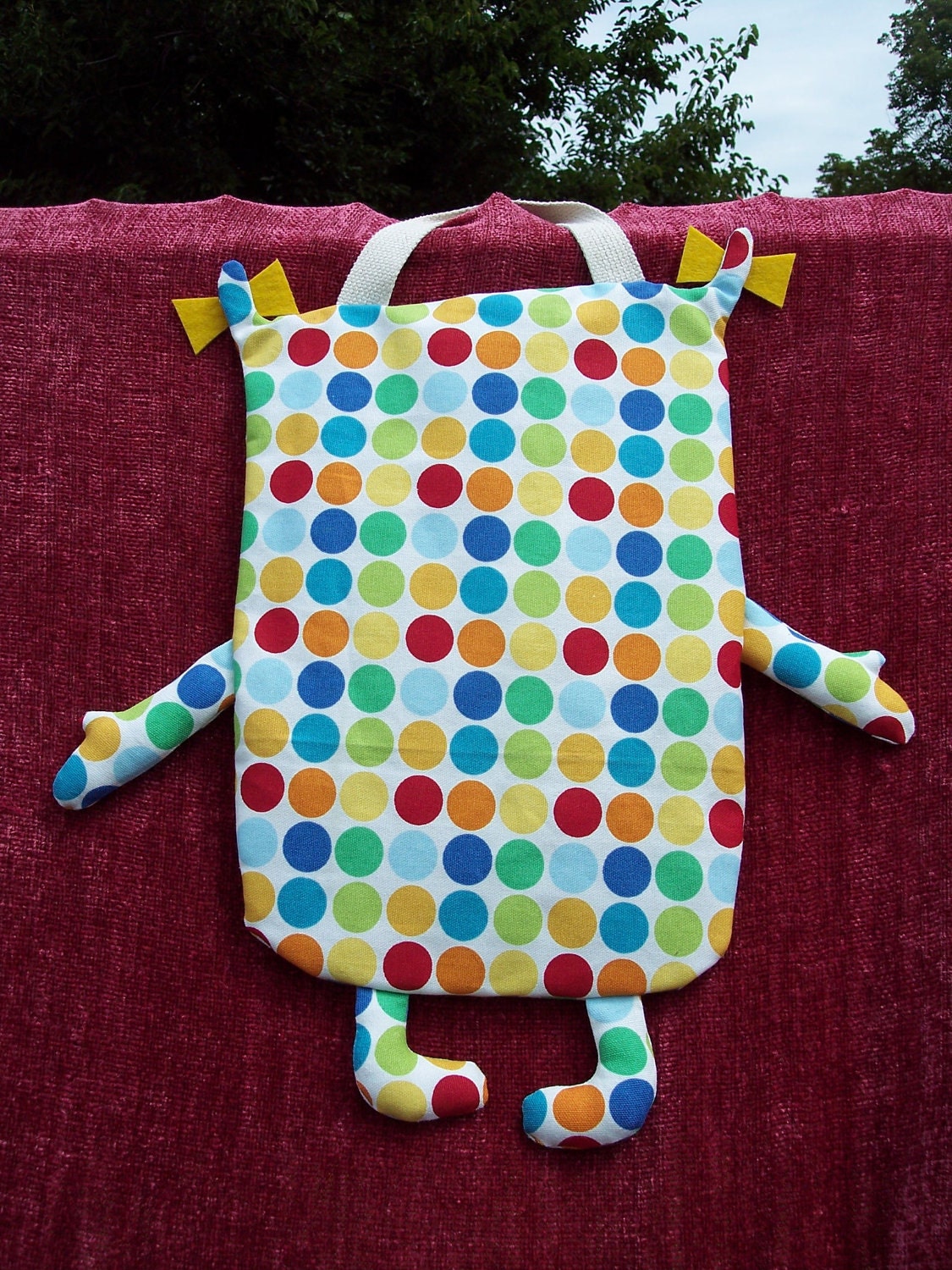 Dotty Ann A Large Candy Monster Bag/ Eco-Friendly Trick or Treat Bag