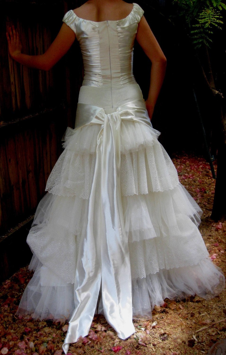 Satin Ruffled Gown