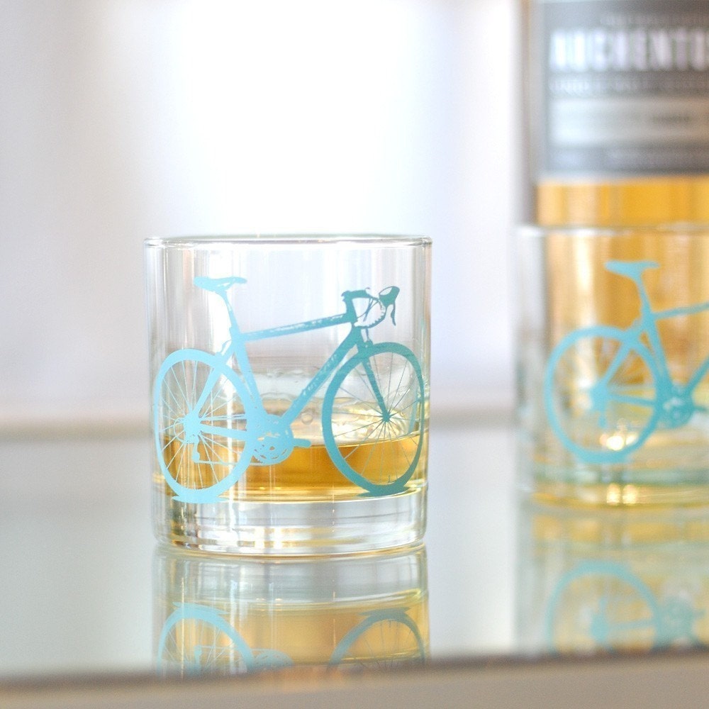 4 bike rocks glasses, turquoise bicycle
