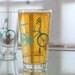 Wheelie Bike, screen printed glassware, turquoise, set of 4 pint glasses