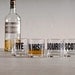 Whiskey, bourbon, scotch and rye - hand printed rocks glasses -set of 8