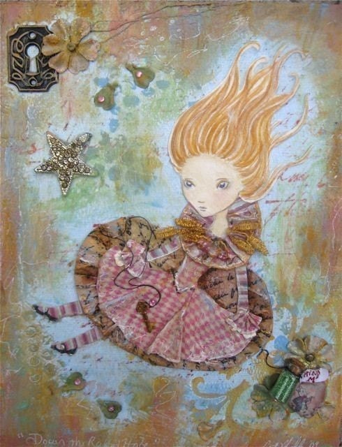 Alice in Wonderland Art, Down the Rabbit Hole, featured in Somerset Studio Magazine