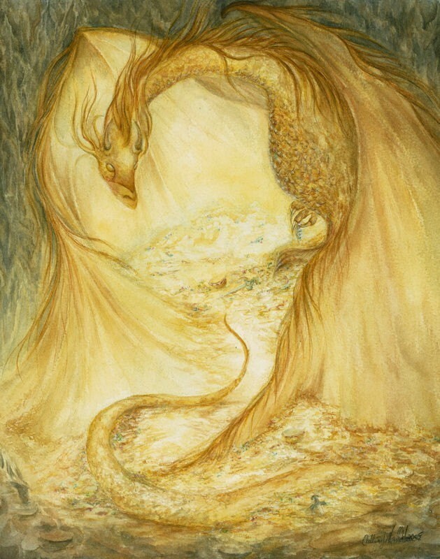 Smaug Tolkien Painting