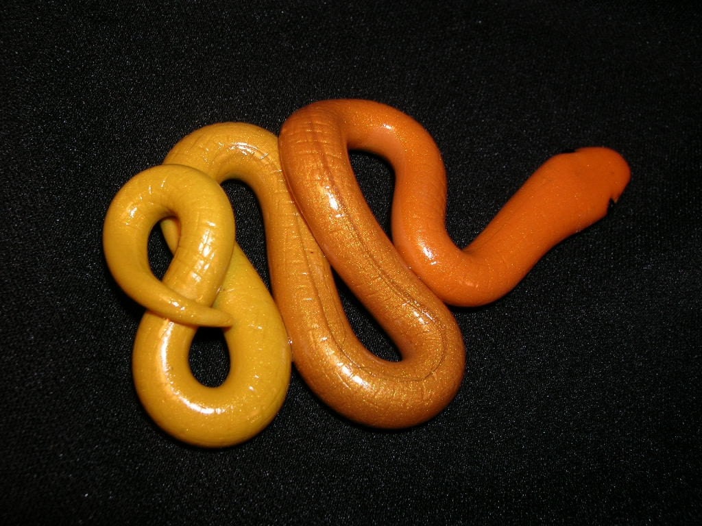 Golden Snake Pendant or Sculpture