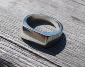 Signet Ring Custom Wedding Band - Sterling Silver