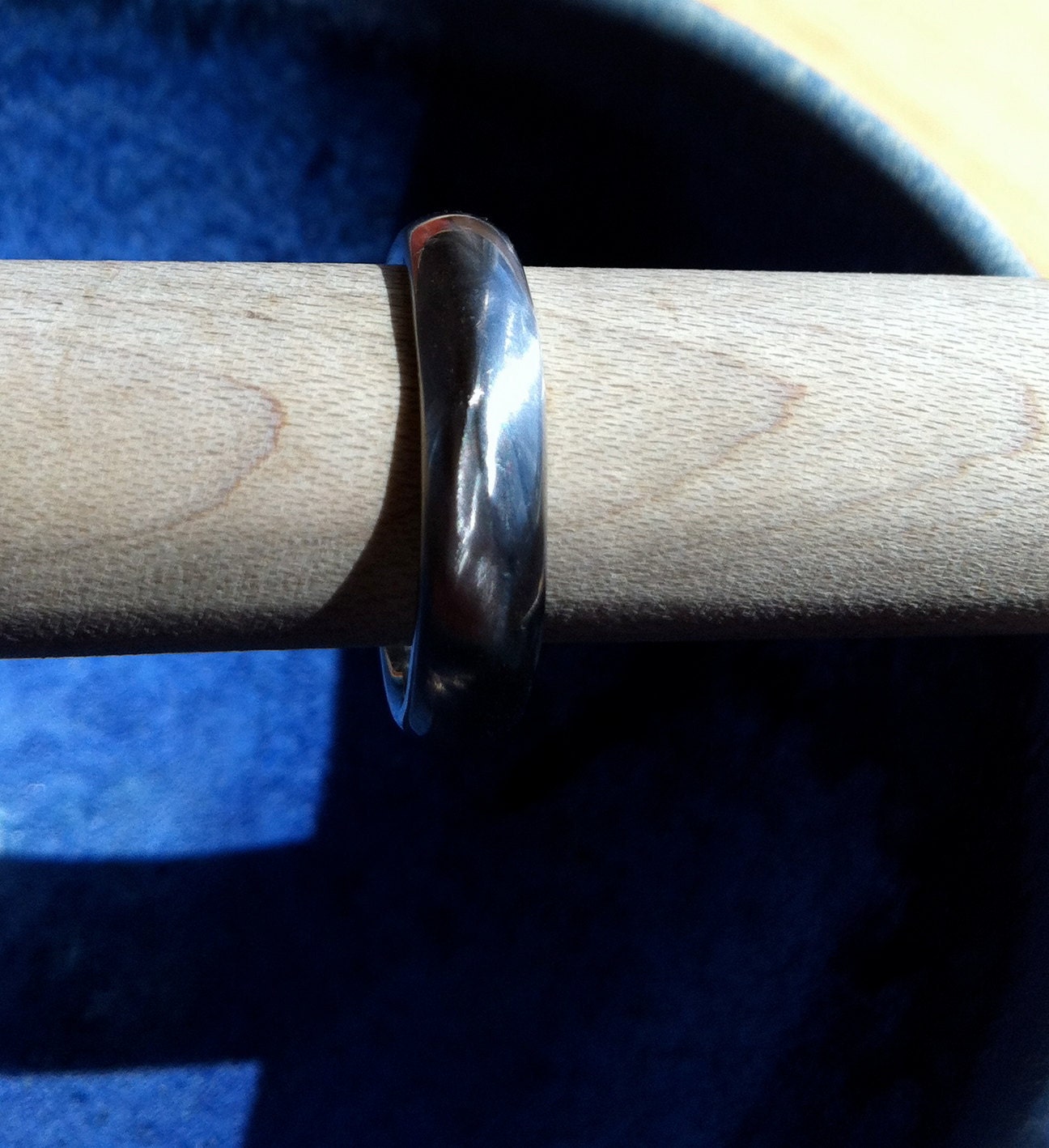 Organic handmade wedding ring 14k White Gold Band - Organic Flow