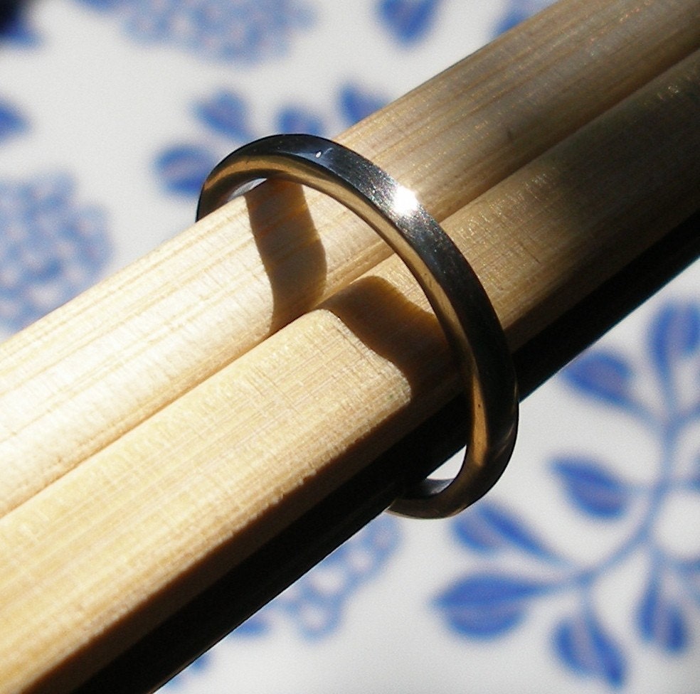 Handmade Wedding bands - custom wedding ring in 14k white gold - Pipe Band