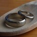 Wedding Bands - pair of Bevel Edge rings - 14k White Gold Bands