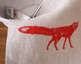 tea towel, fox