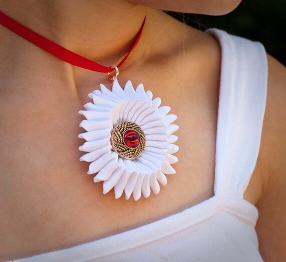 PDF Tutorial - Ribbon Pendant or ornament instructions how to make a statement charm necklace instant Download