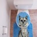 Kitty kitten Cat Toilet Seat cover with rug amazing deadstock NOS 1992 1990 kitsch geekery blue meow