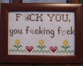 Eff You, You Effing Eff Framed Cross Stitch
