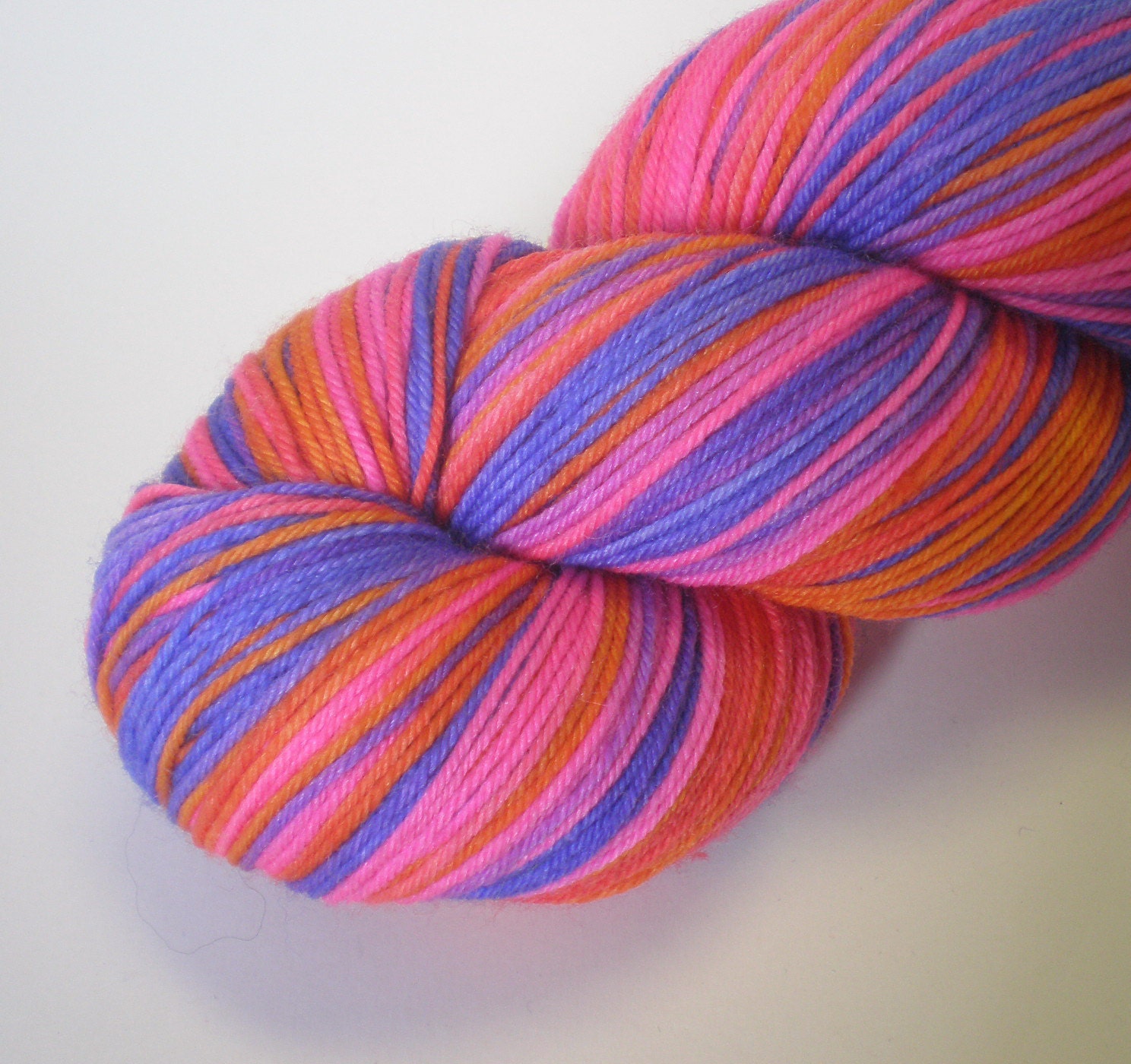 hand dyed sock yarn superwash merino nylon fingering WILD THANG 460 yds.