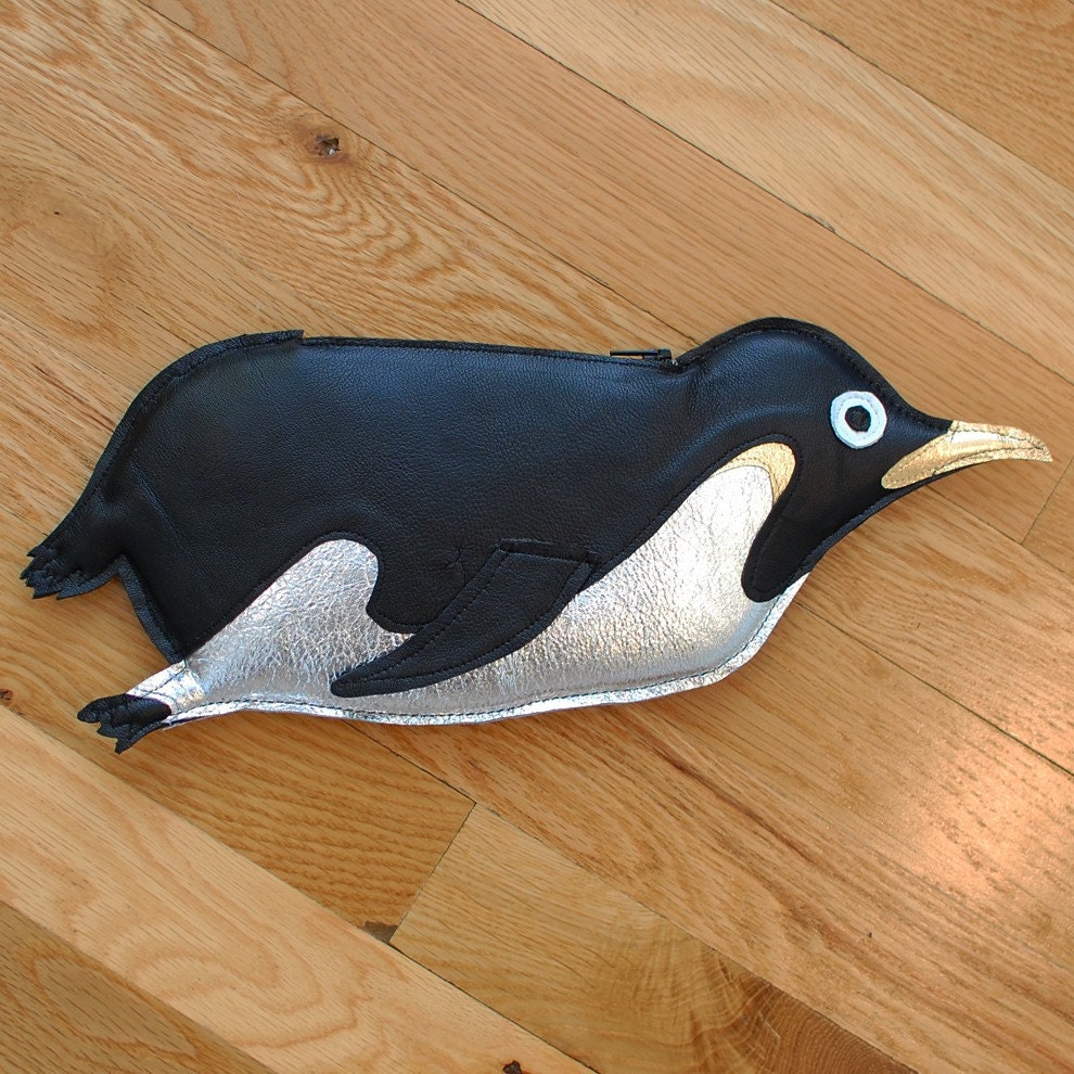 Orwell Clutch - Black Penguin Purse