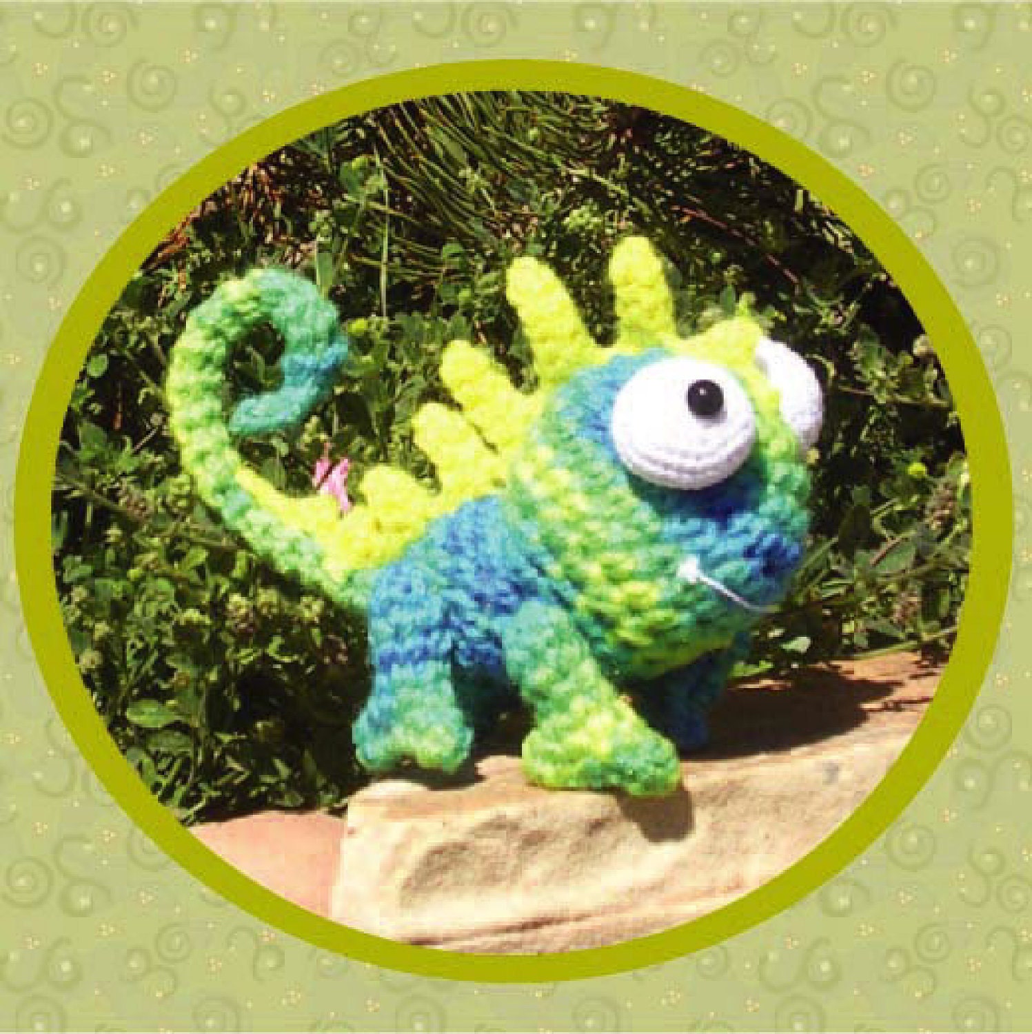 Digital PDF Crochet Pattern LEON the Chameleon Amigurumi by Peggytoes Lizard Gecko Dragon Toy Doll Stuffy Reptile