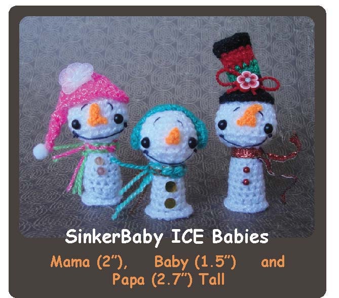 SALE Dollhouse Miniatures Snowman Family PDF Digital Crochet Pattern with Free Bonus PDF Display Case