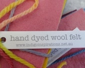 hand dyed wool felt sample pack - 11x22cm