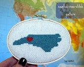 NC love cross-stitch pattern