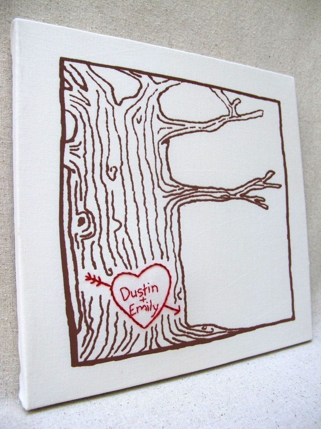custom heart -- tree print wall art -- personalized with your names or initials
