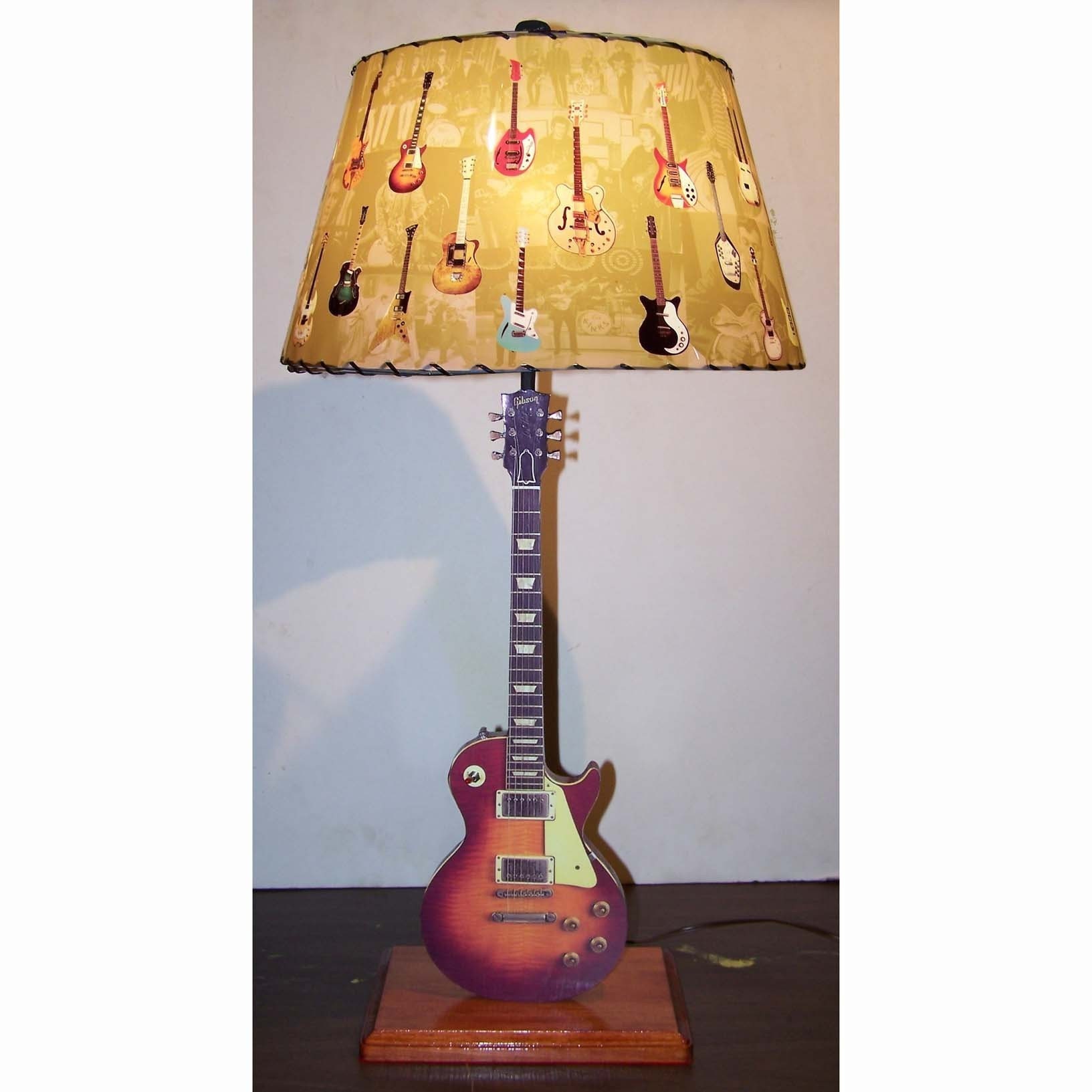 Antique Lamp Shades on Guitar Lamp And Lamp Shade Vintage Les Paul By Creativepal On Etsy