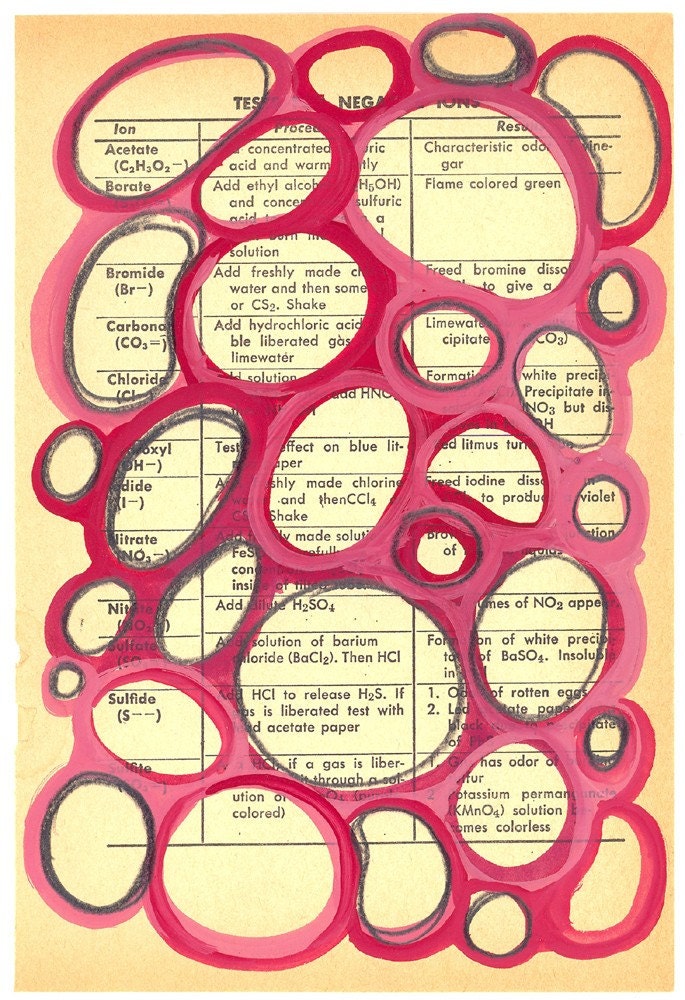 SALE Web Series (Red) - Original Painting on Antique Book Paper