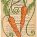 SALE Carrots III - Original Painting On Antique Book Paper