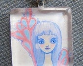 In Clouds ... Glass Pendant Necklace