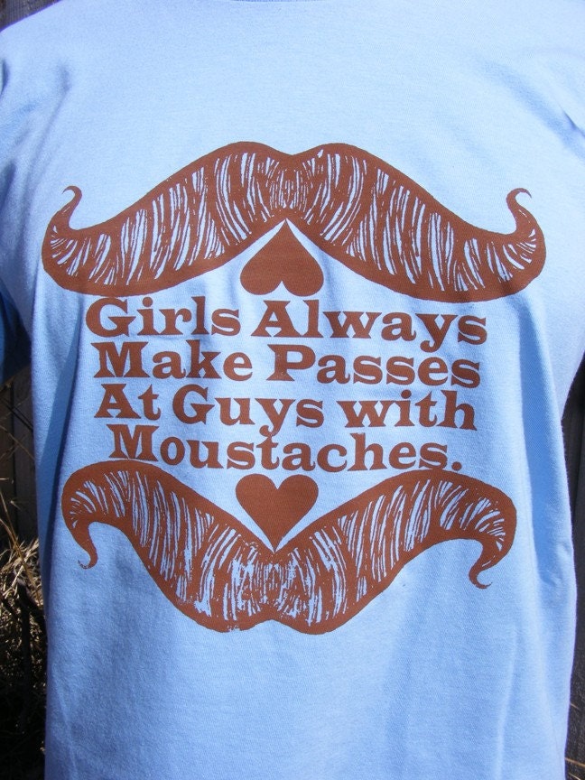 Guys With Moustaches... Womens T-Shirt Size M or L American Apparel