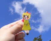 Lisa the Clay Brooch... Hand Sculpted and Hand Painted