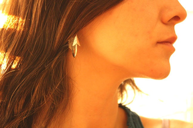 Silver Arrow Hoops Earrings