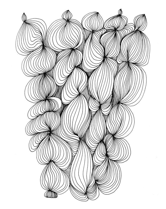 Doodle Puff 8x10 Abstract Fine Art Print of Original Pen and Ink Drawing