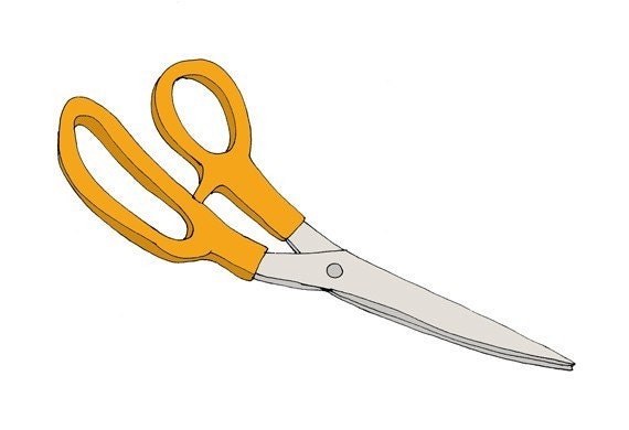 Scissors 5x5 Quirky Illustration Print