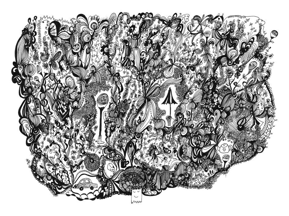 Tree Brain 8x10 Fine Art Archival Print of Original Pen and Ink Drawing