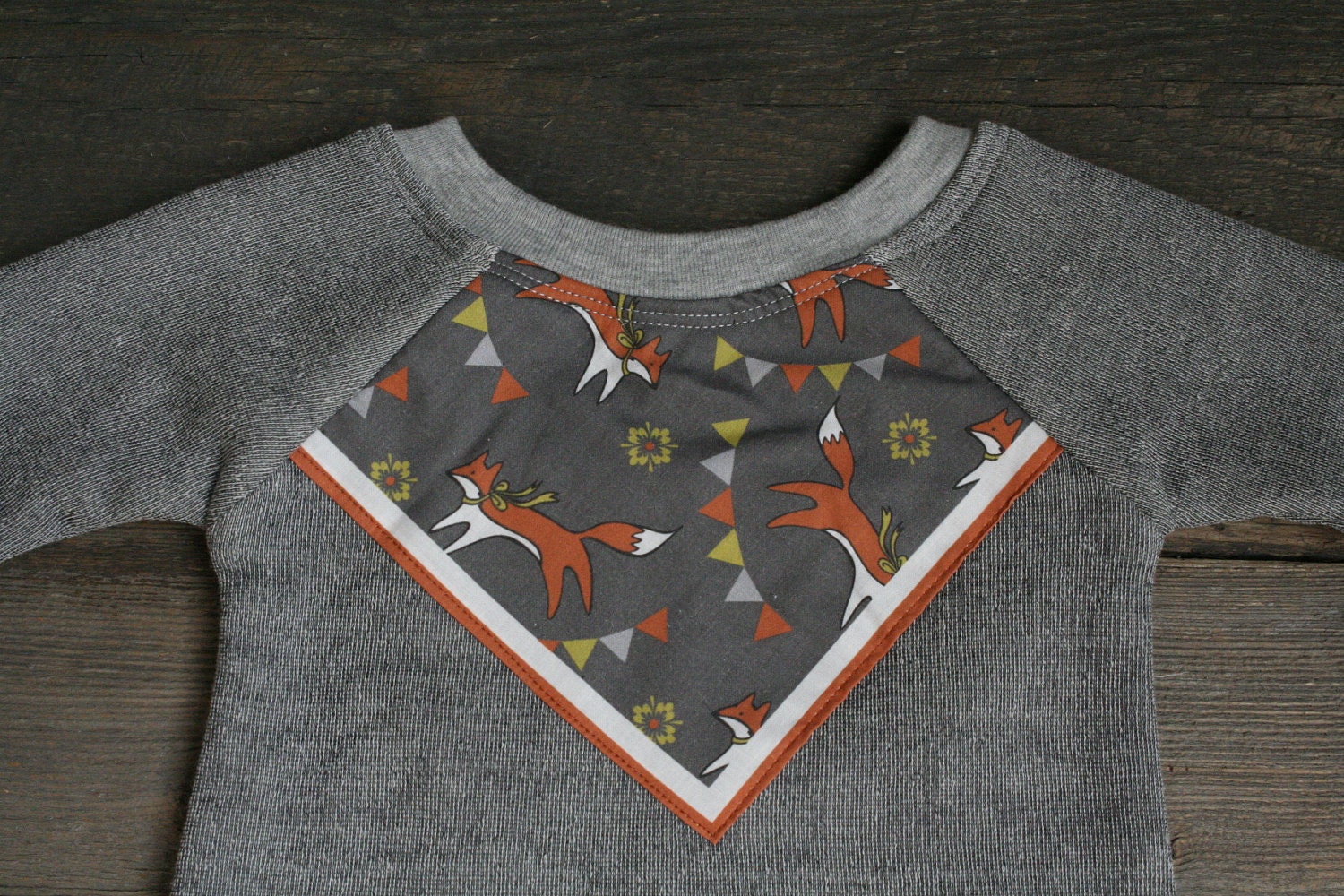 Fox print baby sweatshirt heather grey