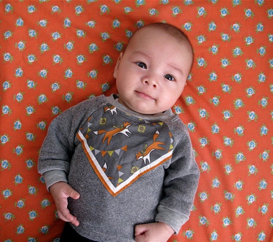 Fox print baby sweatshirt heather grey